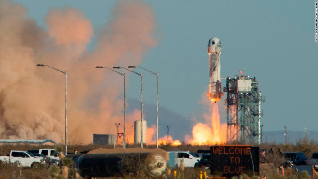 Who will travel aboard the Blue Origin spacecraft on Thursday?