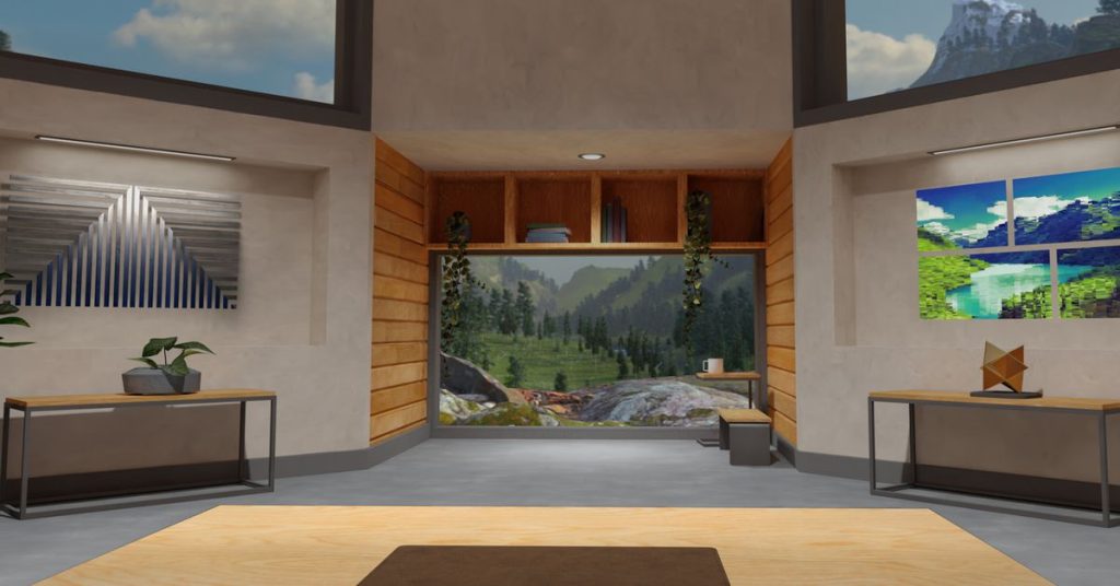 A new update to the Quest headphones lets you relax in a room by the mountain