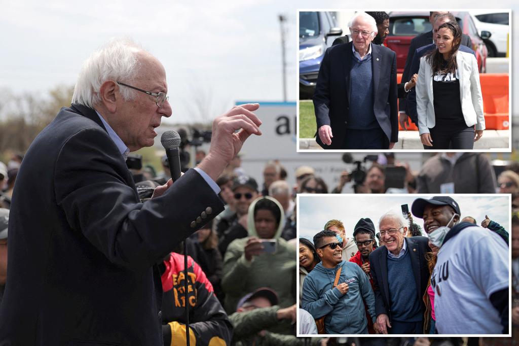 Bernie Sanders, AOC visit a rally for Staten Island workers at Amazon union