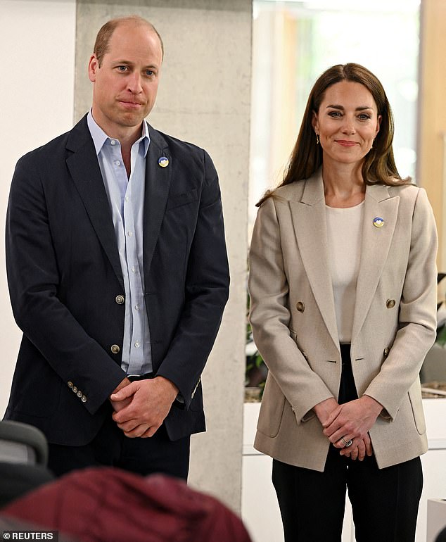 William and Kate, who are pictured at CEDAW headquarters in London, will visit Wales over the weekend for the Platinum Jubilee