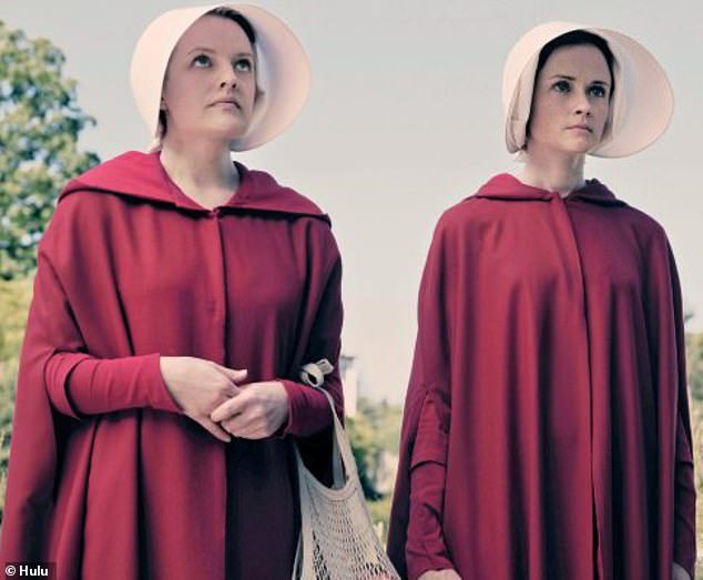 Side by Side: Starring Elisabeth Moss (left) in the lead role of a maid named Offred, the series premiered its first season in 2017;  Elizabeth and Alexis are portrayed together in the series
