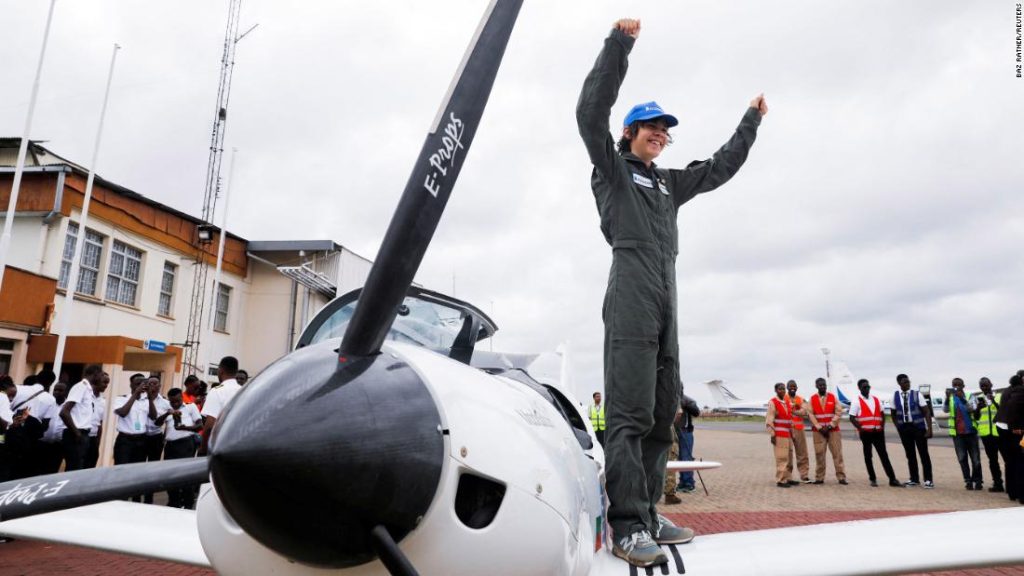 Teen pilot lands in Kenya amid record flight attempt