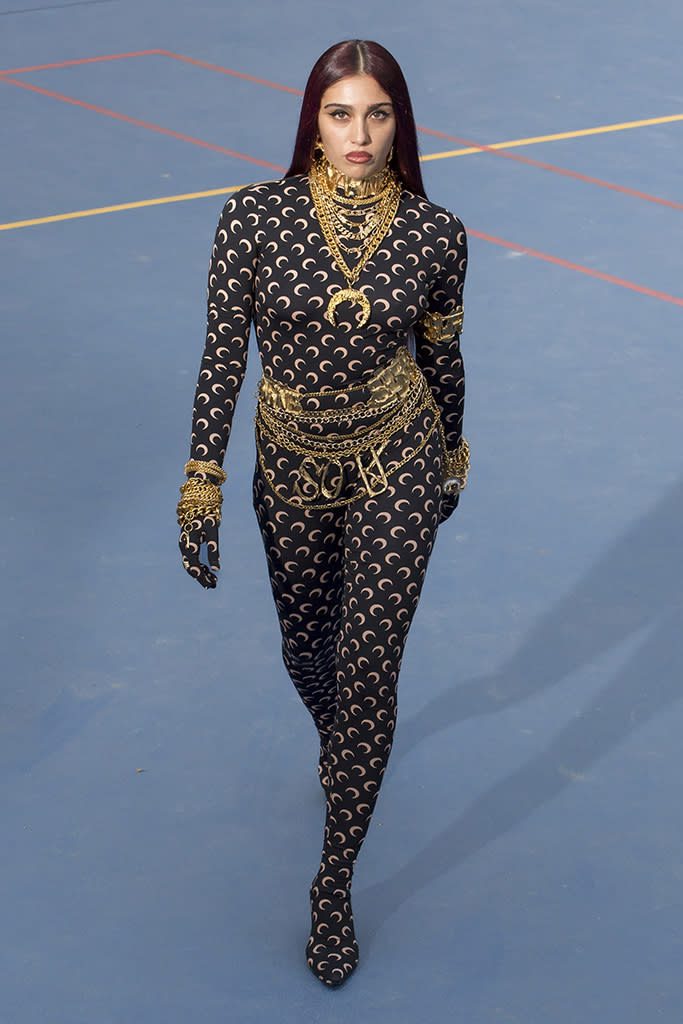 Lourdes Leon walks the Marine Serre Spring 2023 runway during Men's Fashion Week in Paris.  - Credit: Splash