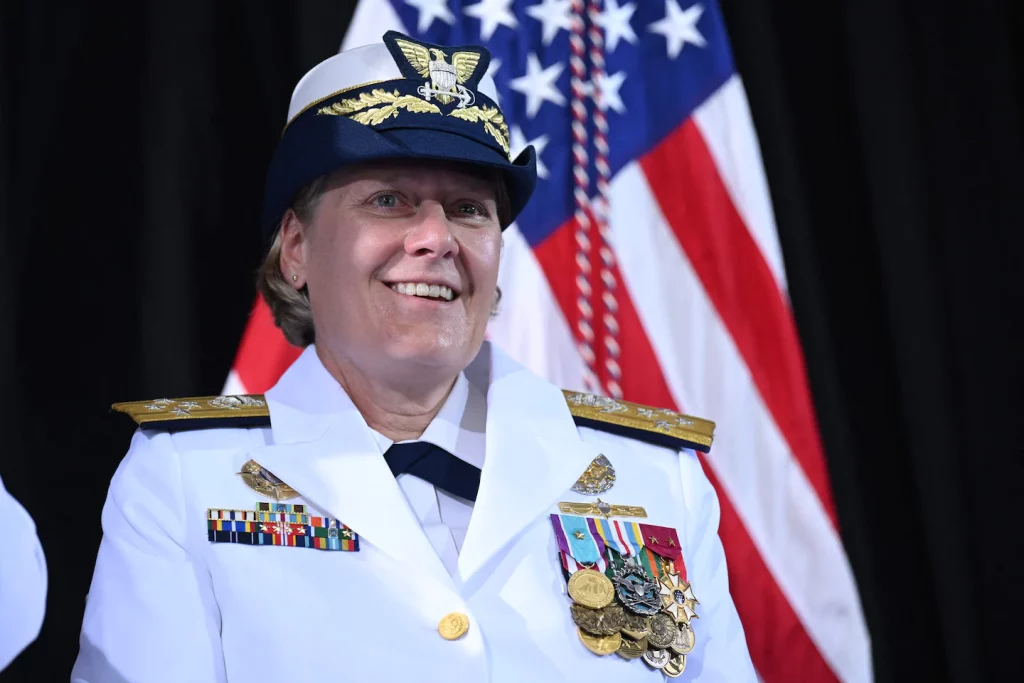 Admiral Linda Fagan becomes the first woman to command the US Coast Guard