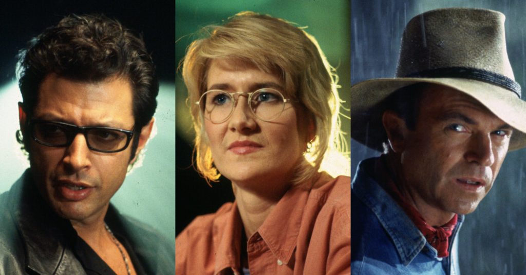 Laura Dern, Jeff Goldblum and Sam Neill in their "Jurassic" interview