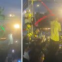 Travis Scott stops the concert and asks fans to hang from Truss to get off