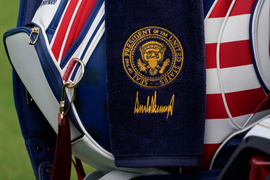 Trump uses the Presidential Seal at the LIV Golf Championships in Bedminster, NJ