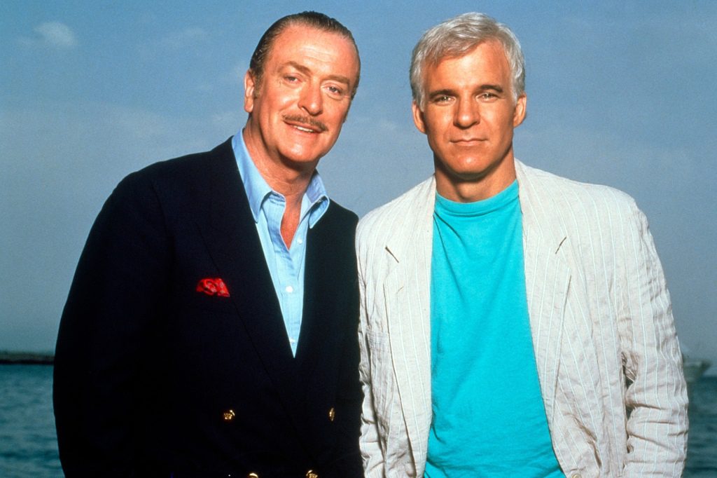 Steve Martin (right) and Michael Caine (left) in the 1988 comedy "Dirty rotten bastards."