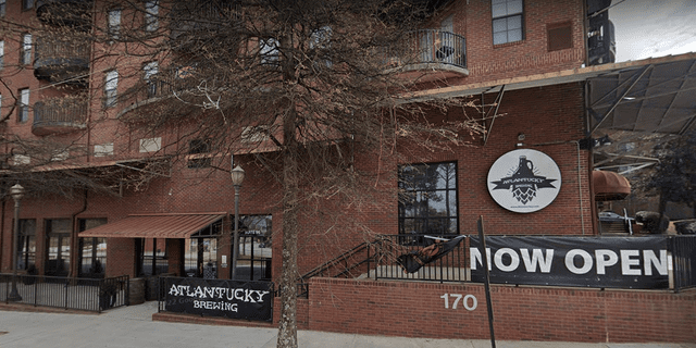 Google Maps images show the exterior of the Atlantucky Brewery in Atlanta.