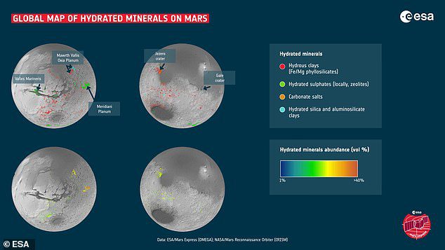 The European Space Agency's Mars Express Observatoire pour la Mineralogie, l'Eau, les Glaces et l'Activité (OMEGA) instrument is more suitable for mapping with higher spectral resolution and provides global coverage of Mars