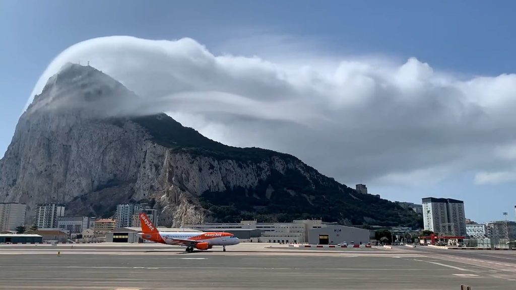 Levant cloud appears over the rock of Gibraltar