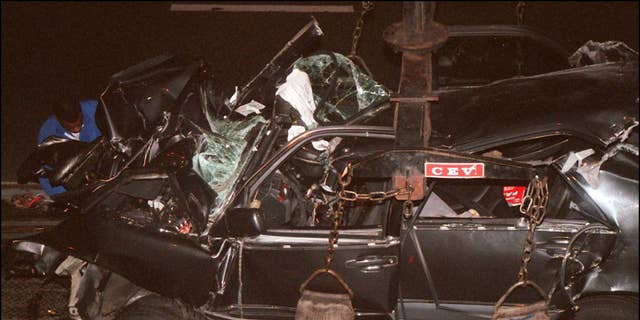 Princess Diana's car wreck in August 1997.