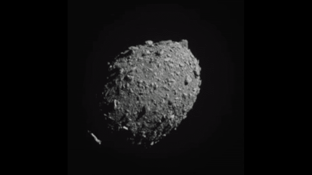 a rocky egg-shaped asteroid