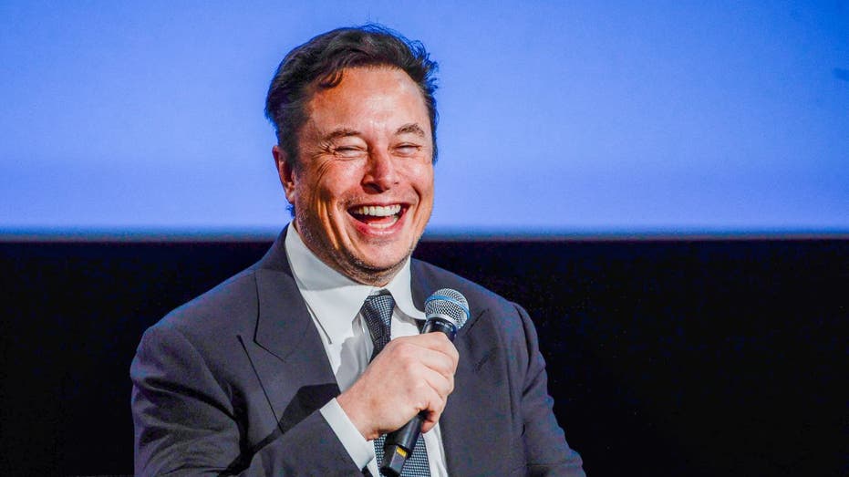 Elon Musk speaks at a meeting in Norway