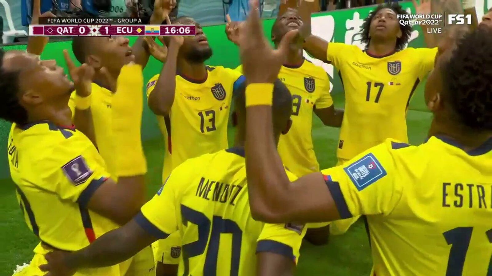 Ecuador's Ener Valencia scores a goal against Qatar in the 15th minute  World Cup 2022