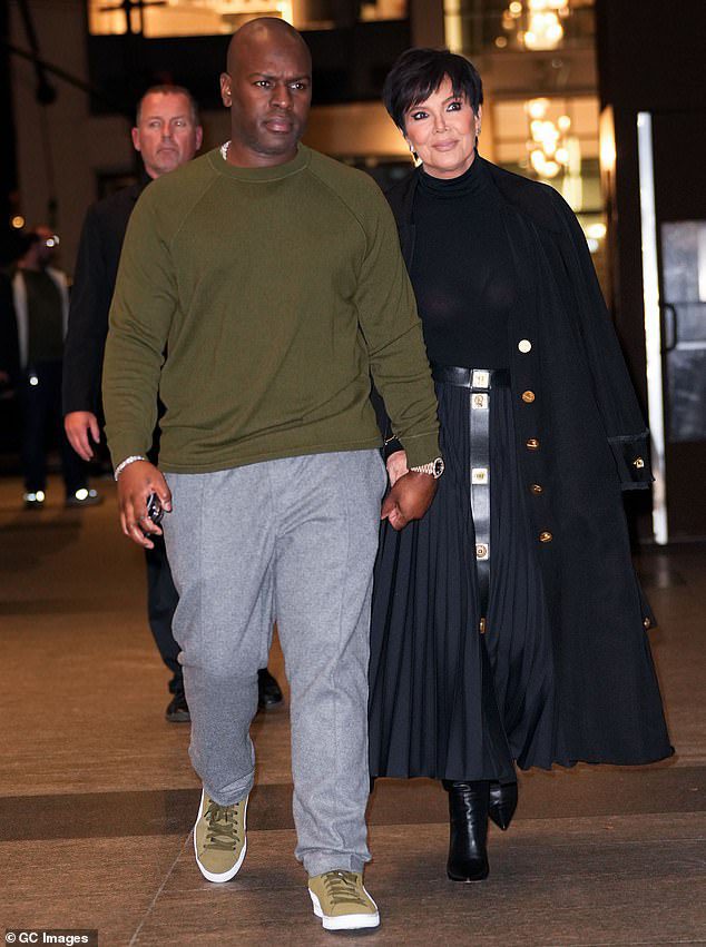 Hand in Hand: Kris Jenner, 67, and Corey Gamble, 41, seemed to be in love on a dinner date in New York City on Sunday night