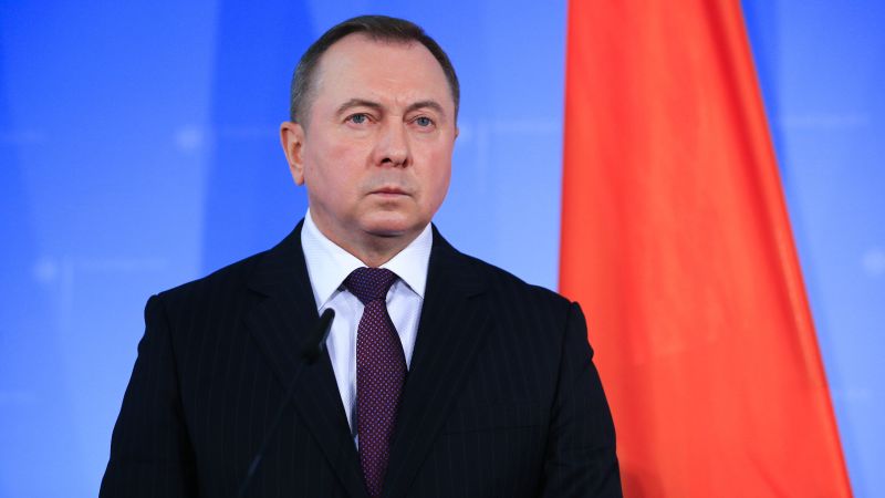 Officials say Belarusian Foreign Minister Vladimir Makei has died at the age of 64