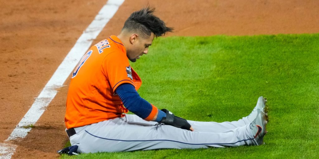 Yuli Gurriel has been replaced by Korey Lee on the Astros . World Series roster